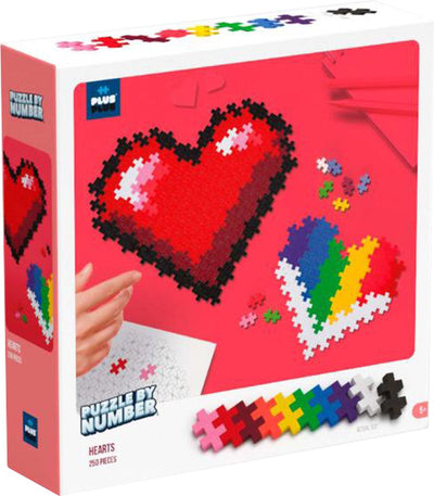 Plus-plus puzzle by number hart 250 stukjes - 3911 - puzzel en bouwspeelgoed in één - vanaf 5 jaar