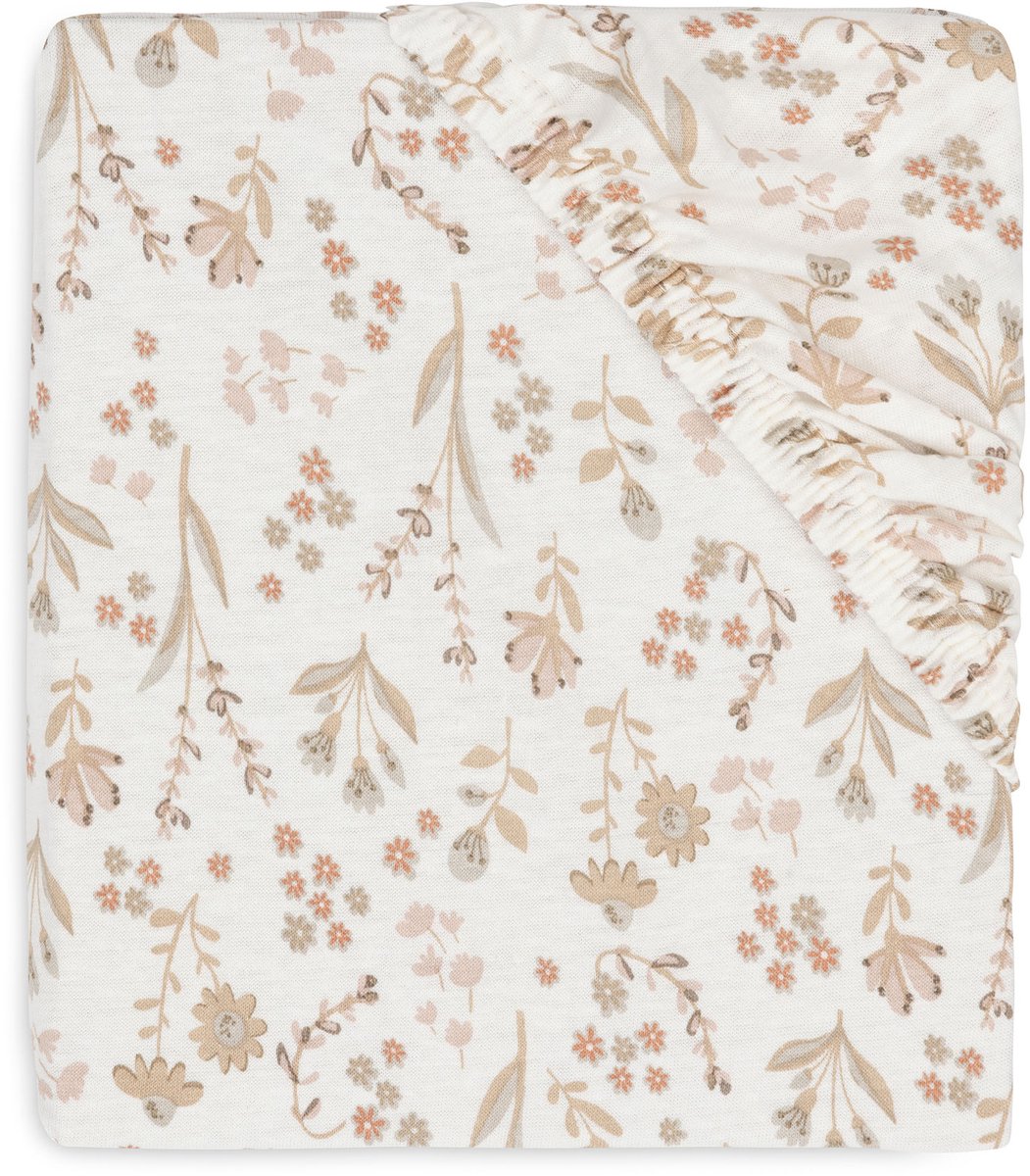 Jollein baby - hoeslaken jersey 70 75x140 150cm - ledikant babybed - zacht katoen - bloomy