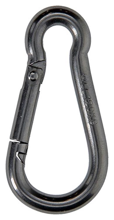 Mack 1008439 - 1 karabijnhaak + veer 6 x 60mm inox | 10 stuks