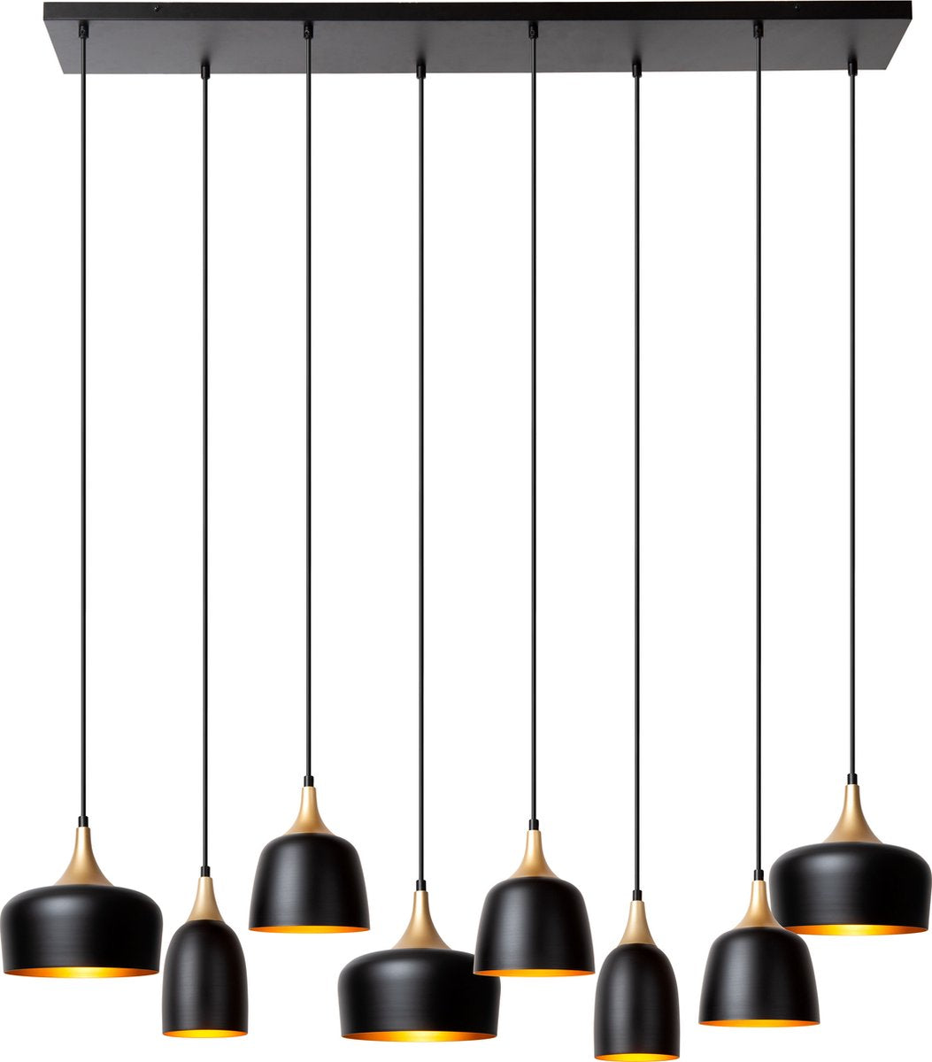 Lucide chayanne - hanglamp - 8xe14 - zwart