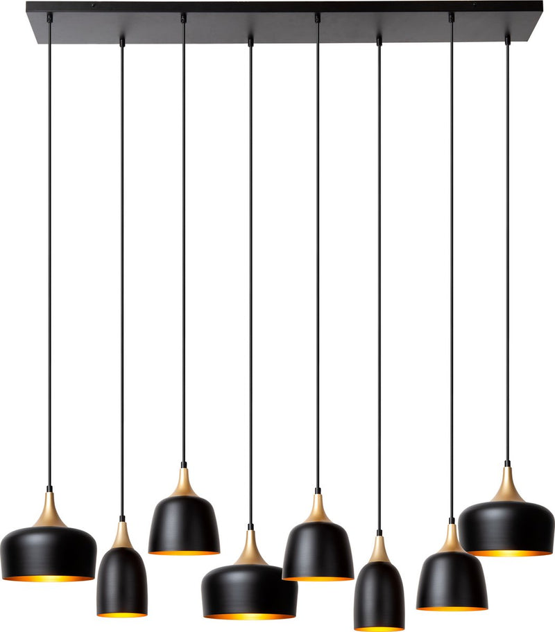 Lucide chayanne - hanglamp - 8xe14 - zwart