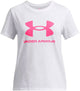 Under armour ua big logo ss unisex sportshirt - wit - roze