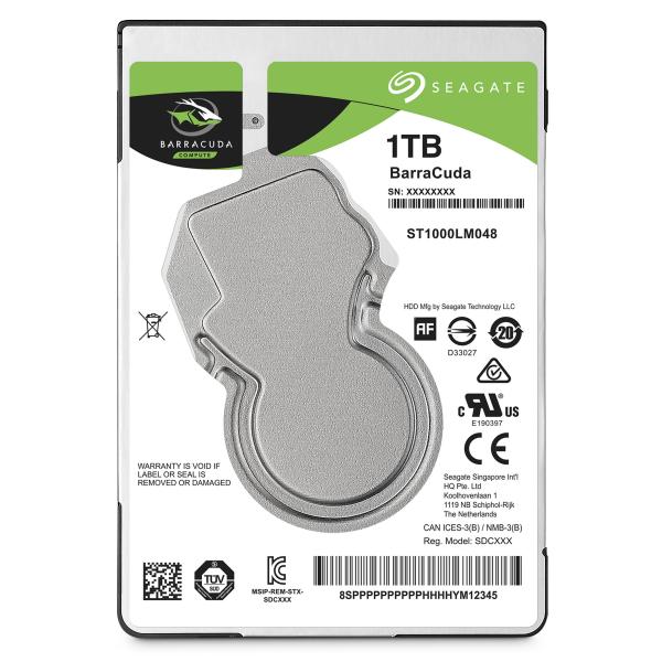 Seagate seagate st1000lm048 barracuda hdd, 1tb, 2.5 , sata3 6gbps, 5400 rpm, 128mb, 1.7w