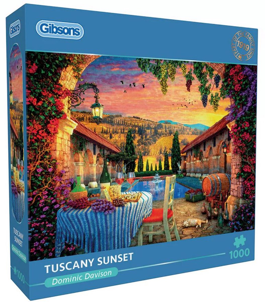 Gibsons - tuscany sunset (door dominic davison) - 1000 stukjes 68×49cm (b×h) - legpuzzel voor volwassenen