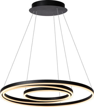 Lucide triniti - hanglamp - ø 80 cm - led dimbaar - 3000k - zwart