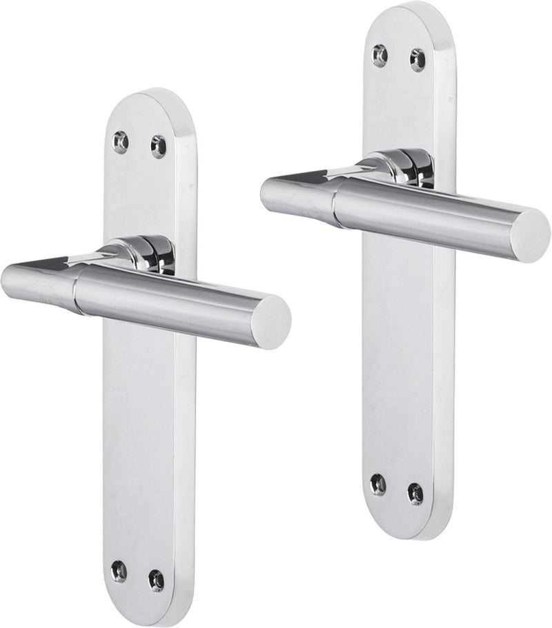 Impresso deurkruk - galway - voor binnen - ovaal deurschild met schroeven - chroom - 2 stuks