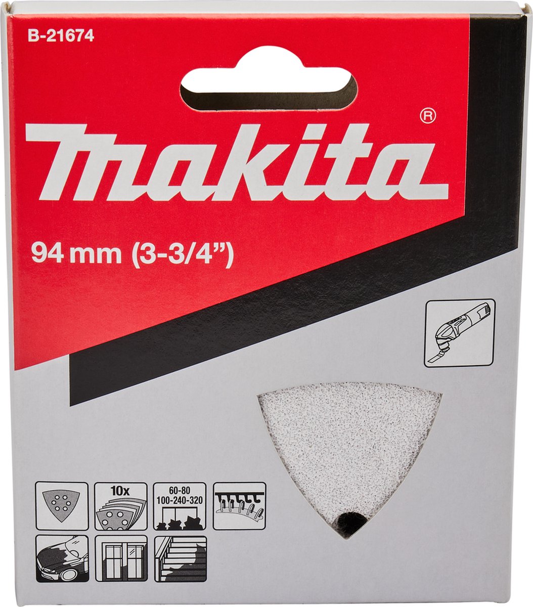 Makita accessoires makita b-21674 schuurvel k60 k80 k100 k240 k320 white velcro
