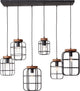 Brilliant gwen - hanglamp - e27 max 6x40w - zwart hout