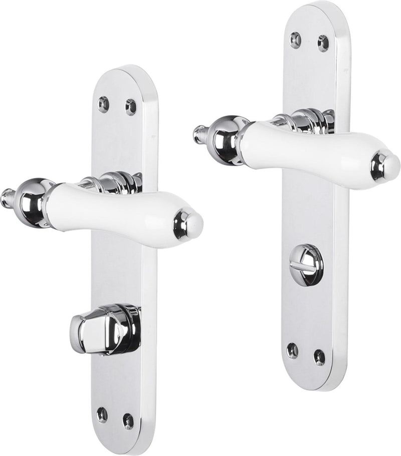 Impresso brisbane kruk met schild ovaal wc63 schroef chroom wit