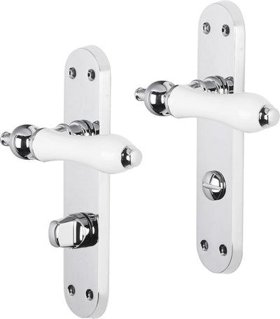Impresso brisbane kruk met schild ovaal wc63 schroef chroom wit