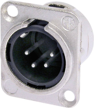 Neutrik nc4mdl1 xlr-connector flensstekker, contacten recht aantal polen: 4 zilver 1 stuk(s)
