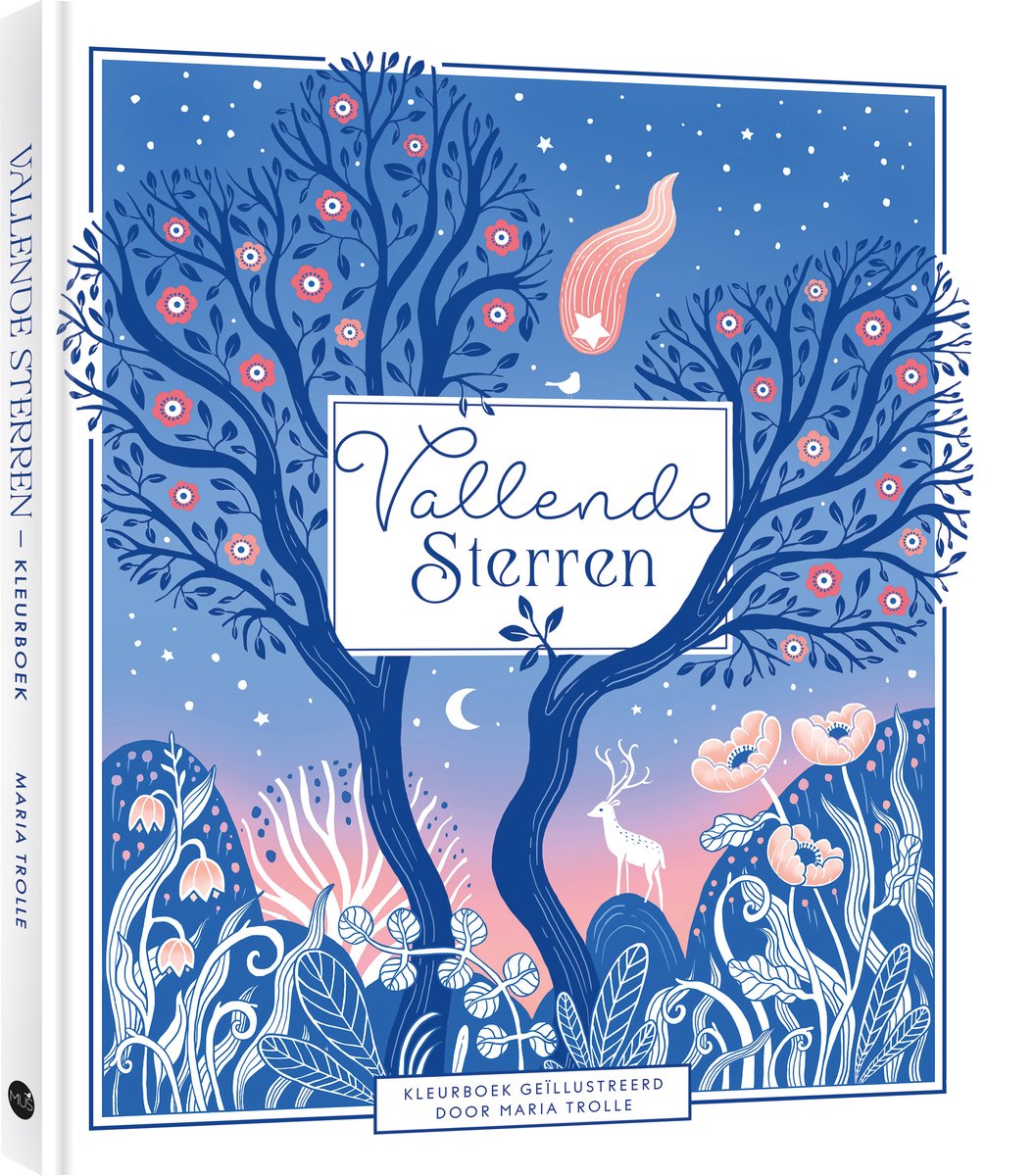 Mus creatief vallende sterren - maria trolle - kleurboek voor volwassenen