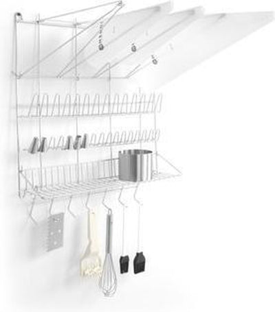 Hendi wandrek voor spuitzakken – 4 uitsteeksels – 31 steunen – 7 haken – roestvast staal – 500x360x560 mm