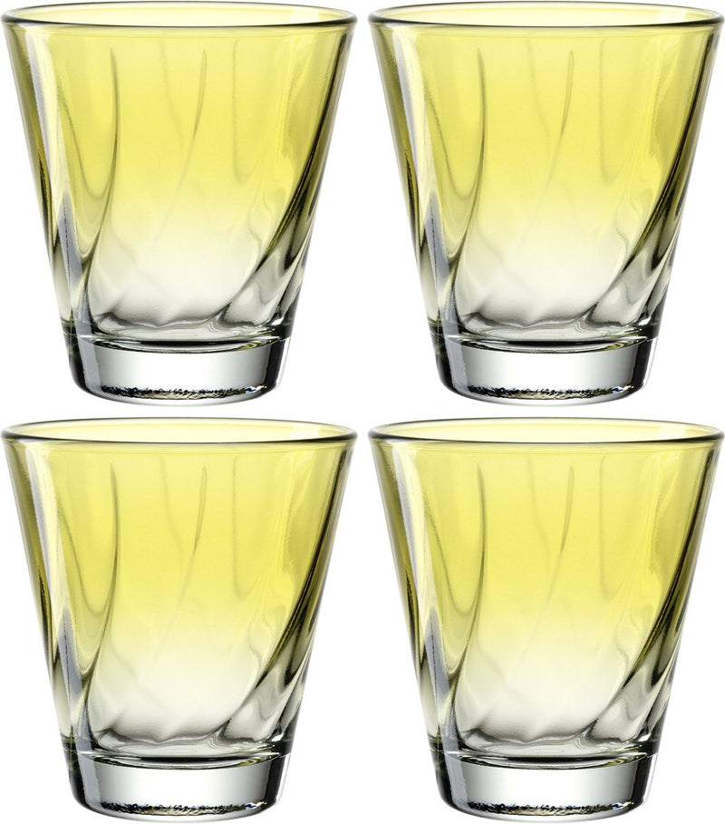 Leonardo twist drinkglas 215ml geel - set 4