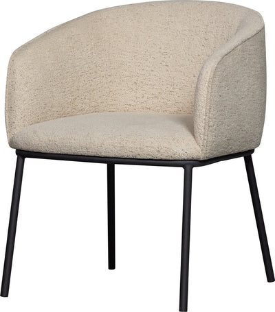 Woood leon eetkamerstoel - bouclé - naturel melange - 77x61x63