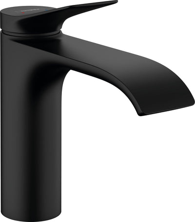 Hansgrohe vivenis - wastafelmengkraan - ééngreeps bediening - met trekwaste - 110mm maat - mat zwart