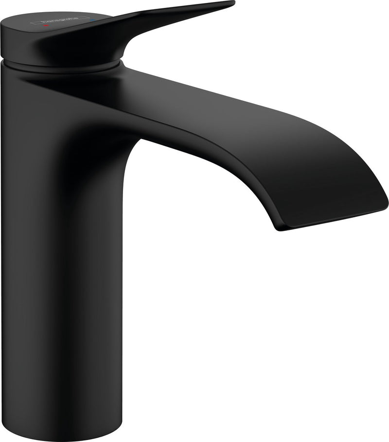 Hansgrohe vivenis - wastafelmengkraan - ééngreeps bediening - met trekwaste - 110mm maat - mat zwart