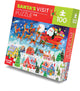 Crocodile creek kerst puzzel 100 stukjes - santa's visit - duurzaam speelgoed.