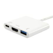 Equip 133461 usb type c to hdmi female usb a female pd adapter, 4k, pastic, 15cm, white - afbeelding 3