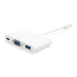 Equip 133462 usb type c to vga female usb a female pd adapter, 1080p, 15cm, white - afbeelding 1