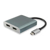 Equip equip 133464 usb type c to 2x hdmi female adapter, 2160p@30 hz, usb3.1 gen1, grey