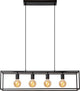 Lucide capri - hanglamp - 4xe27 - zwart