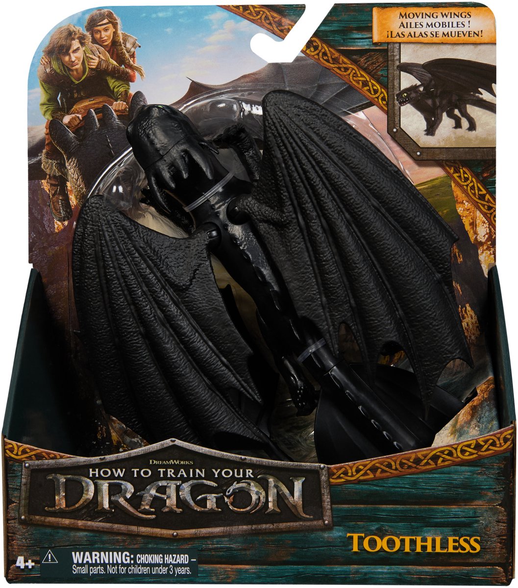 Dreamworks dragons how to train your dragon - hoe tem je een draak - tandloos draken actiefiguur 23 cm - speelgoed