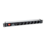 Equip 333309 7-outlet german power distribution unit w surge protection+switch, type f, 1.5 mm² - afbeelding 1