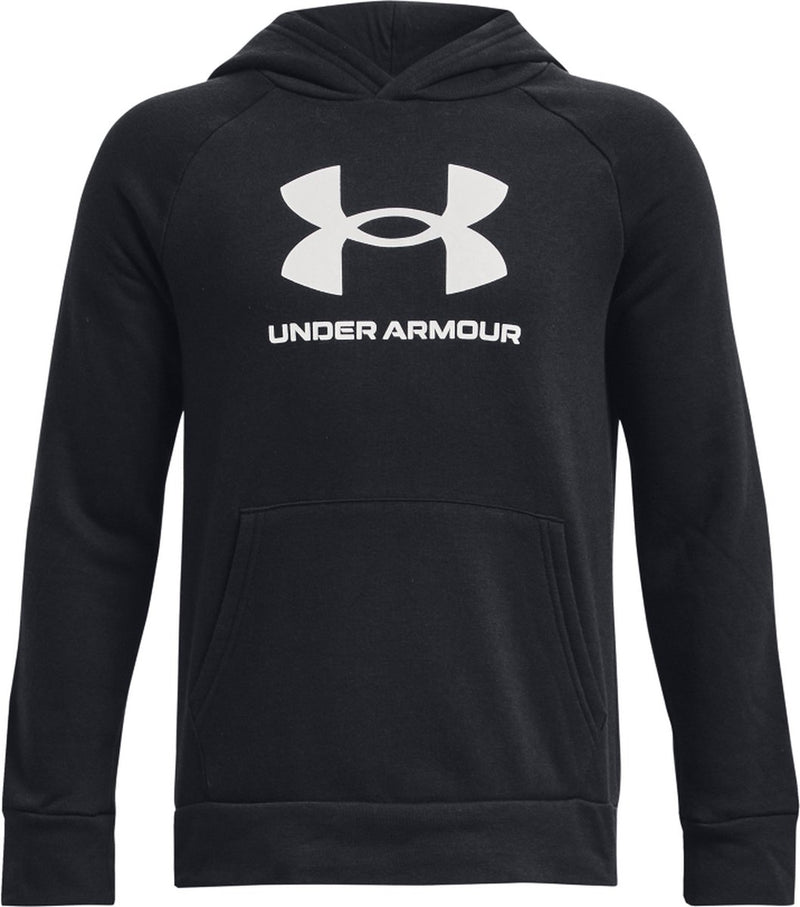 Under armour ua rival fleece bl hoodie unisex sporttrui - zwart - wit