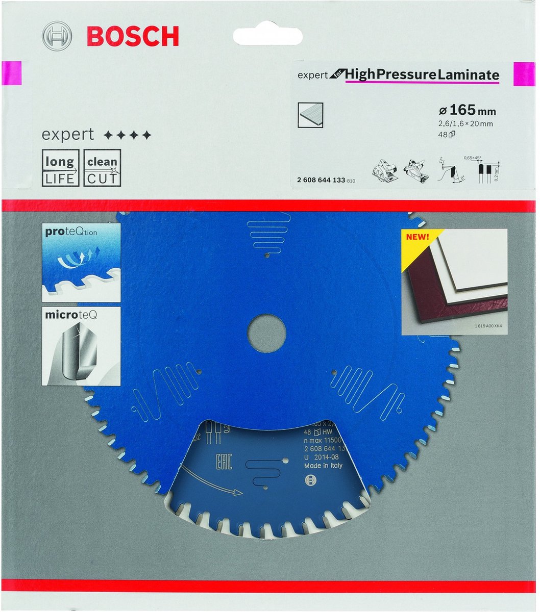 Bosch 2608644133 cirkelzaagblad expert 165x20 - 48 tanden