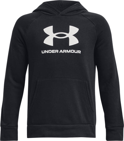 Under armour ua rival fleece bl hoodie unisex sporttrui - zwart - wit