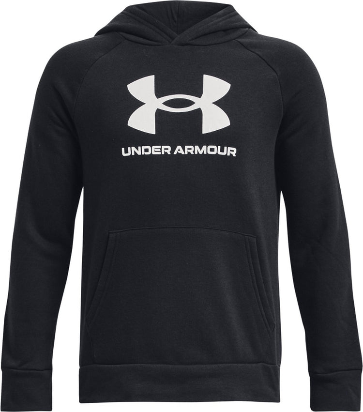 Under armour ua rival fleece bl hoodie unisex sporttrui - zwart - wit