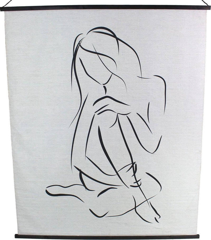 Hd collection wanddoek zwart 140x2x170cm