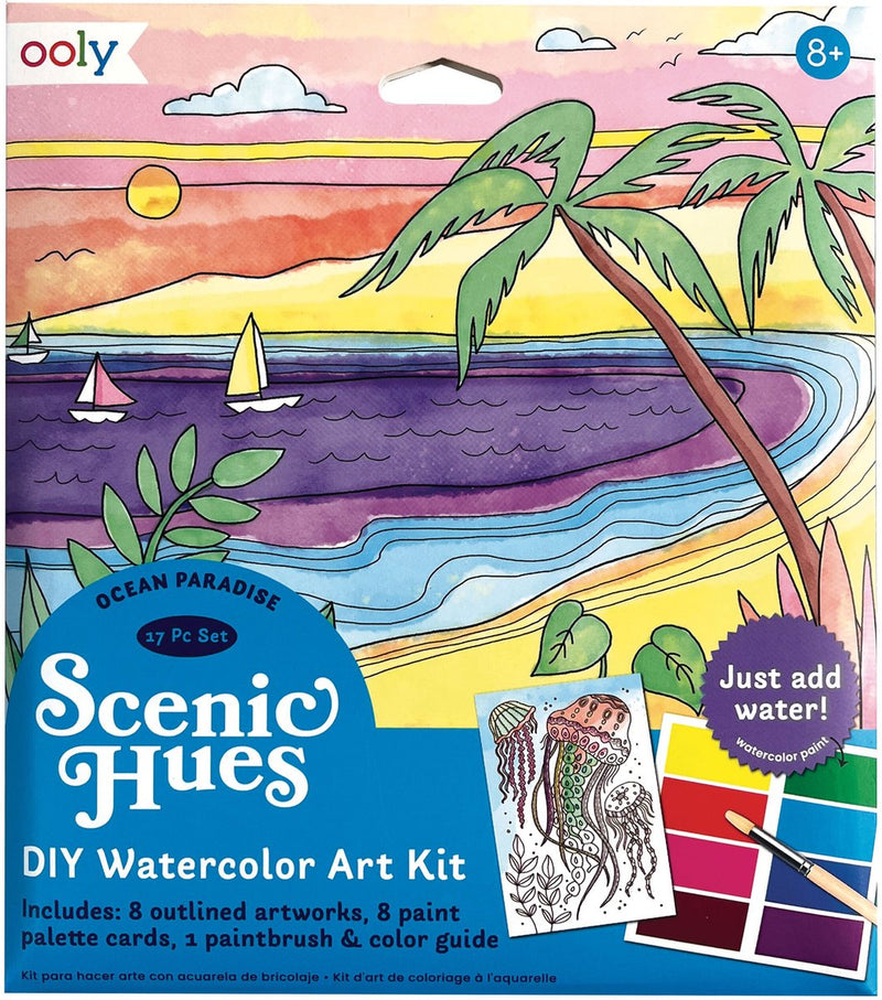 Ooly - scenic hues - d.i.y. aquarel kunst kit - ocean paradise