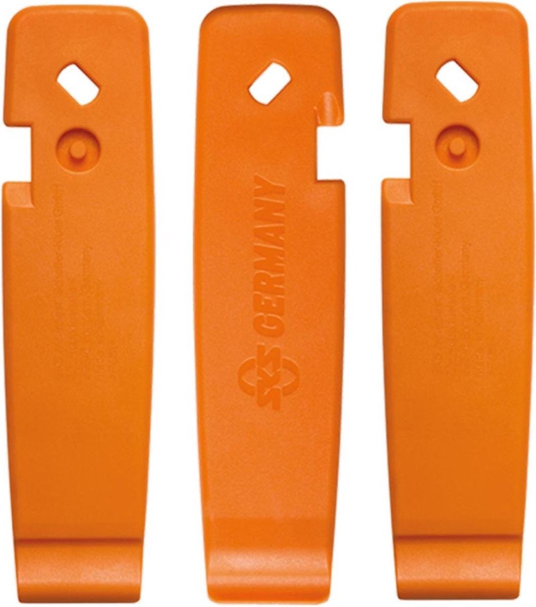 Sks bandenlichters set - kunststof - met sv-sleutel en av-ontluchter - oranje - 3 stuks