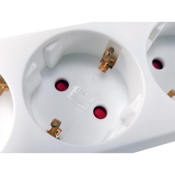 Equip 245551 3-outlet power strip with switch, 3x ac outlet(s) indoor, type f, 1.5 mm², 1.5m, white
