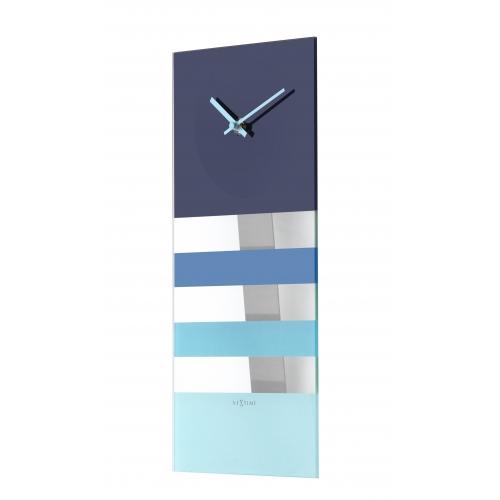 Nextime nextime klok 2855bl bold stripes, 38x19 cm, wall, blue