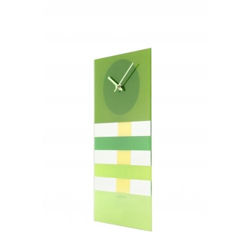 Nextime nextime klok 2855gn bold stripes, 19 x 38 cm, wall, green