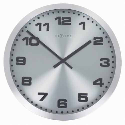 Nextime nextime klok 2906zw mercure, ø25 cm, wall, silver