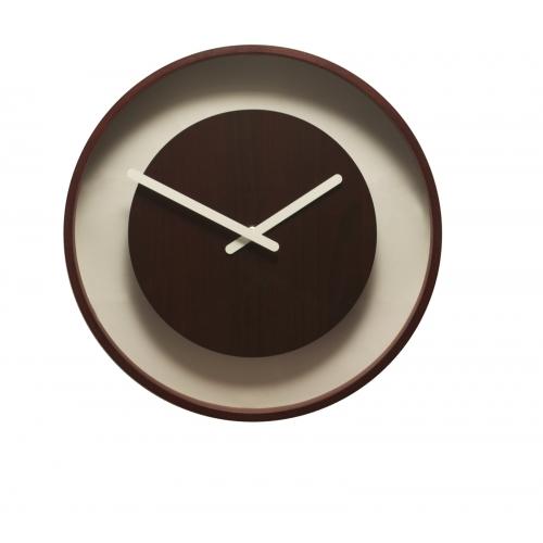 Nextime nextime klok 3046br wood loop, ø30 cm, wall, dark wood