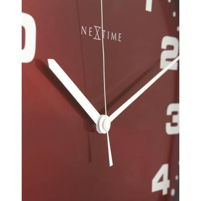 Nextime klok 3053ro dash red, ø35 cm, wall, red silver