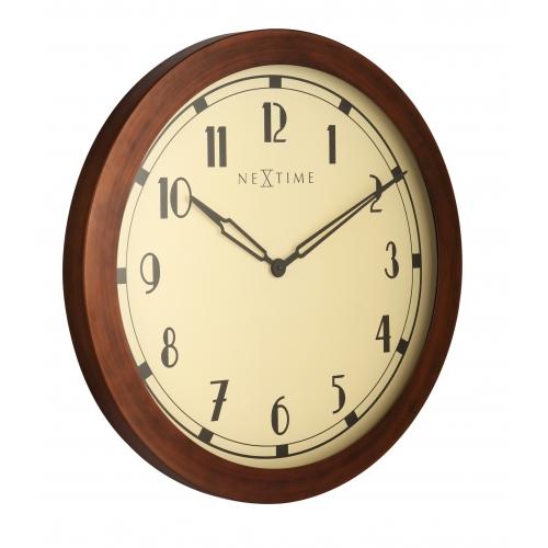 Nextime nextime klok 3057 royal, ø60 cm, wall, brown white