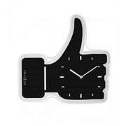 Nextime klok 3072zw thumbs up, 40.5x41.cm, wall, black silver - afbeelding 1