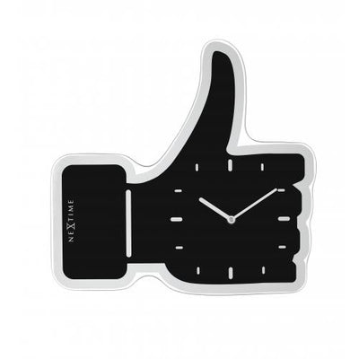 Nextime nextime klok 3072zw thumbs up, 40.5x41.cm, wall, black silver