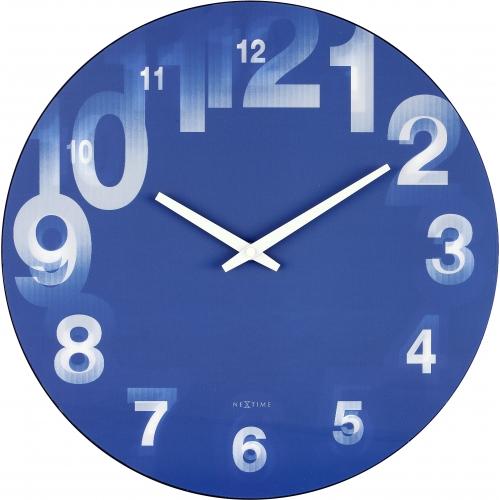 Nextime nextime klok 3077bl 3d, ø39.5 cm, wall, blue white