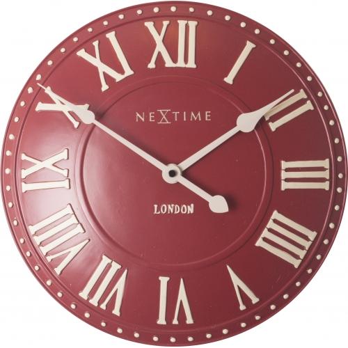 Nextime nextime klok 3083ro london roman, ø34.5 cm, wall, red white