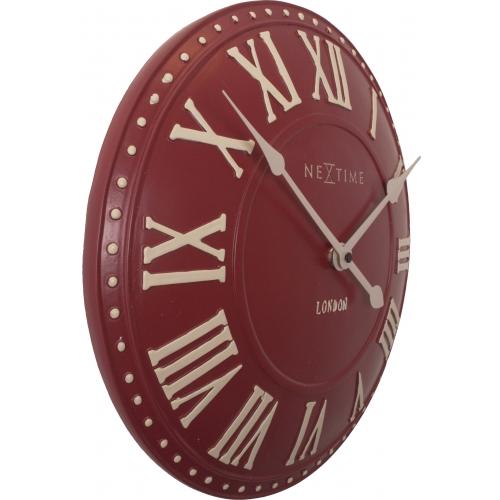 Nextime nextime klok 3083ro london roman, ø34.5 cm, wall, red white