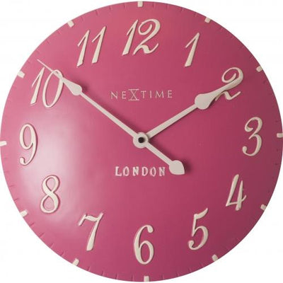 Nextime nextime klok 3084rz london arabic, ø34.5 cm, wall, pink white