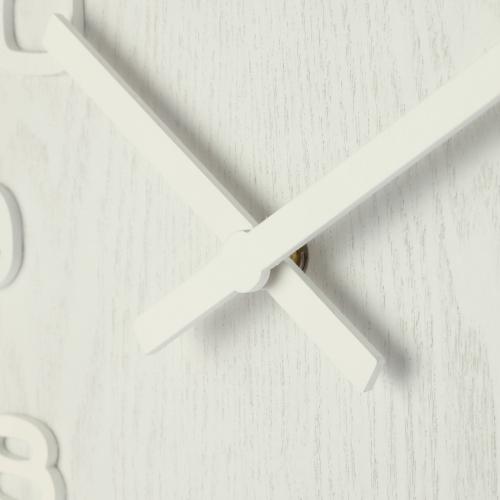 Nextime nextime klok 3096wi wood wood medium, ø35.5 cm,wall, white