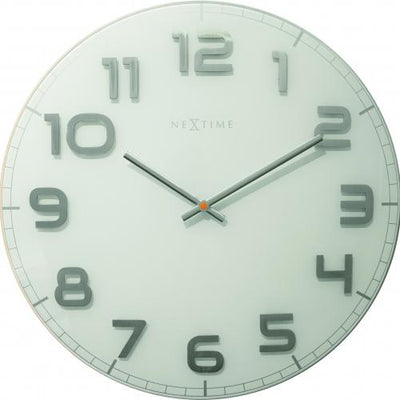 Nextime nextime klok 3105wi classy large, ø50 cm, wall, white gray